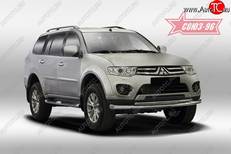 15 389 р. Защита переднего бампера двойная Souz-96 (d76/42) Mitsubishi Pajero Sport QE дорестайлинг (2015-2021)  с доставкой в г. Вологда