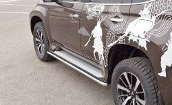 17 299 р. Защита порогов из круглой трубы диаметром 42 мм SLITKOFF Mitsubishi Pajero Sport QE дорестайлинг (2015-2021)  с доставкой в г. Вологда. Увеличить фотографию 3