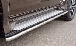 17 299 р. Защита порогов из круглой трубы диаметром 42 мм SLITKOFF Mitsubishi Pajero Sport QE дорестайлинг (2015-2021)  с доставкой в г. Вологда. Увеличить фотографию 4