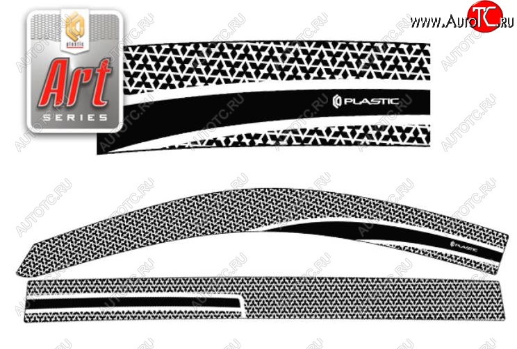 2 299 р. Дефлектора окон CA-Plastic  Mitsubishi Pajero Sport  PB (2008-2017) дорестайлинг, рестайлинг (Серия Art серебро, Без хром.молдинга, Крепление только на скотч)  с доставкой в г. Вологда