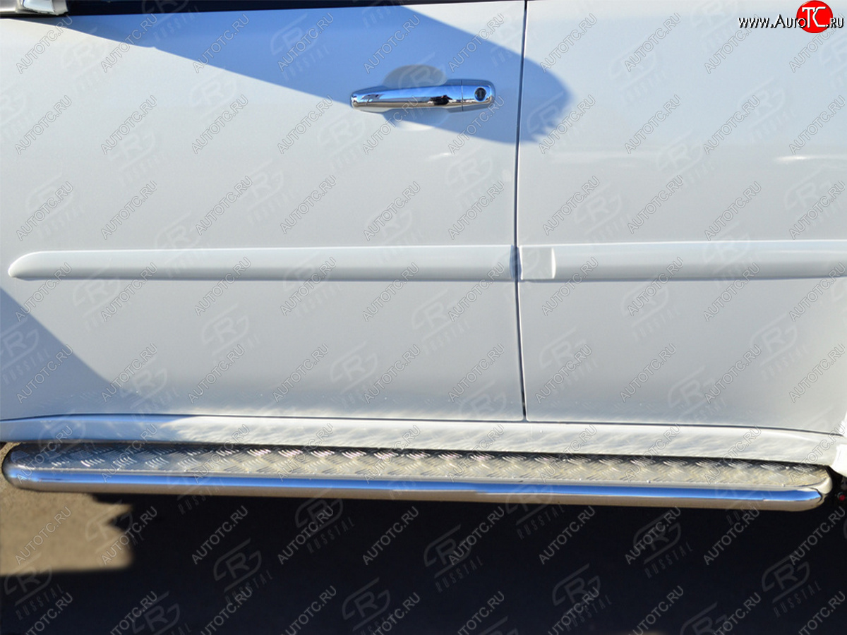 32 849 р. Пороги SLITKOFF d63 с листом Mitsubishi Pajero Sport PB дорестайлинг (2008-2013) (лист алюминий, труба нержавейка)  с доставкой в г. Вологда