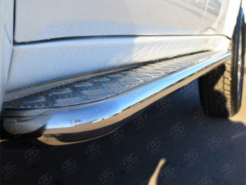 32 849 р. Пороги SLITKOFF d63 с листом Mitsubishi Pajero Sport PB дорестайлинг (2008-2013) (лист алюминий, труба нержавейка)  с доставкой в г. Вологда. Увеличить фотографию 3