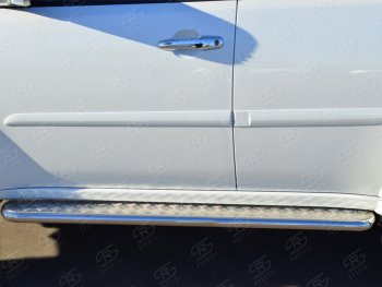 24 649 р. Пороги SLITKOFF d42 с листом Mitsubishi Pajero Sport PB дорестайлинг (2008-2013) (лист алюминий, труба нержавейка)  с доставкой в г. Вологда. Увеличить фотографию 2