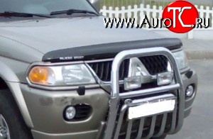 3 299 р. Дефлектор капота NovLine Mitsubishi Pajero Sport PA рестайлинг (2004-2008)  с доставкой в г. Вологда