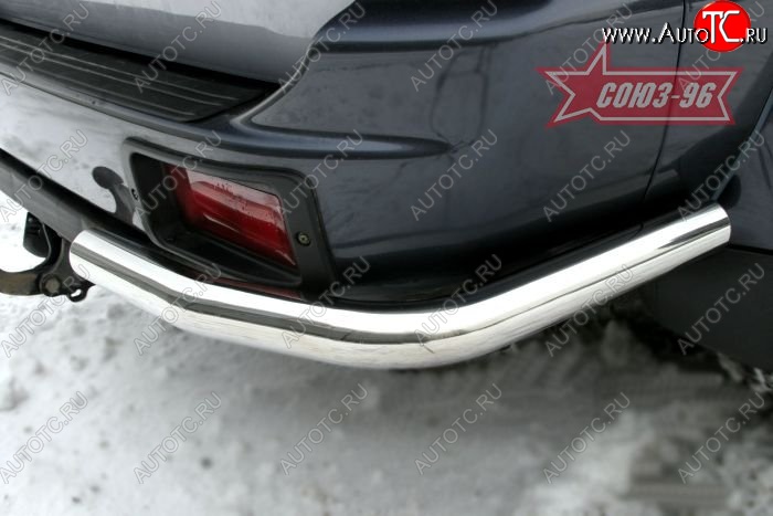 7 244 р. Защита заднего бампера из боковых уголков Souz-96( d60) Mitsubishi Pajero Sport PA дорестайлинг (1996-2004)  с доставкой в г. Вологда