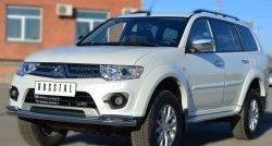 14 299 р. Широкая защита порогов с трубой диаметром 42 мм (рестайлинг) Russtal Mitsubishi Pajero Sport PB дорестайлинг (2008-2013)  с доставкой в г. Вологда. Увеличить фотографию 2