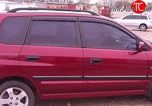 999 р. Комплект дефлекторов окон (ветровиков) 4 шт. Russtal Mitsubishi Space Wagon N94W (1998-2005)  с доставкой в г. Вологда