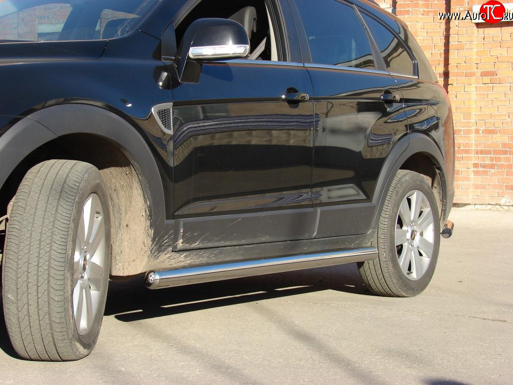 11 899 р. Защита порогов d76 мм Chevrolet Captiva  дорестайлинг (2006-2011) (полированная нержавейка)  с доставкой в г. Вологда