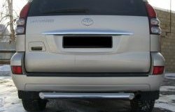 Защита заднего бампера (Ø76 мм, нержавейка) SLITKOFF Toyota Land Cruiser Prado J120 (2002-2009)
