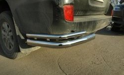 Защита заднего бампера в виде двойных уголков 76/42 мм на Toyota Land Cruiser 200 дорестайлинг (2007-2012)