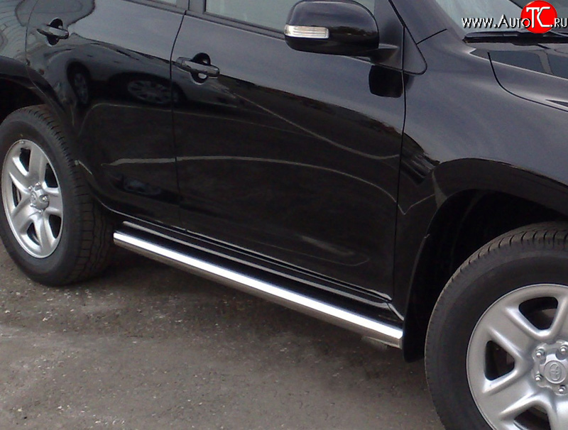 13 499 р. Защита порогов Toyota RAV 4 2009 V1 Toyota RAV4 XA30 5 дв. 1-ый рестайлинг (2008-2010) (Защита порогов с со скосами на торцах (вариант 1))  с доставкой в г. Вологда