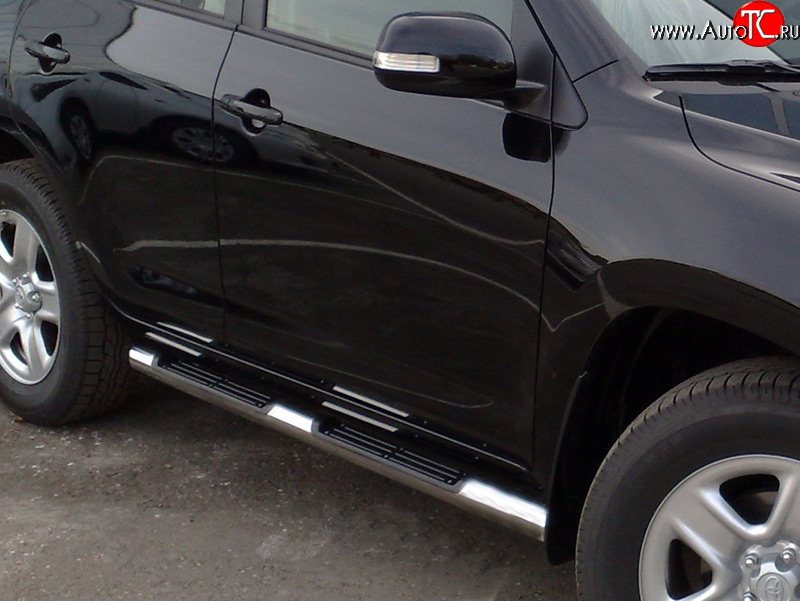 14 449 р. Защита порогов с подножками Toyota RAV 4 2009 V2 Toyota RAV4 XA30 5 дв. 1-ый рестайлинг (2008-2010) (Защита порогов с со скосами на торцах (вариант 1))  с доставкой в г. Вологда
