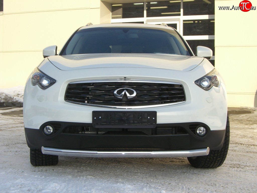 16 999 р. Одинарная защита переднего бампера SLITKOFF диаметром 63 мм INFINITI FX50 S51 дорестайлинг (2008-2011)  с доставкой в г. Вологда