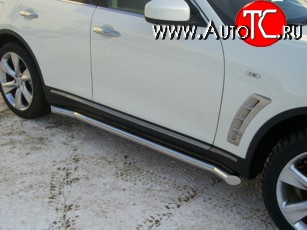 93 999 р. Защита порогов Russtal из круглой трубы диаметром 76 мм INFINITI FX35 S51 дорестайлинг (2008-2011) (Защита порогов с со скосами на торцах (вариант 1))  с доставкой в г. Вологда