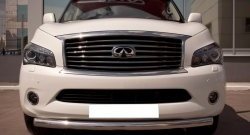 16 899 р. Одинарная защита переднего бампера SLITKOFF 76 мм INFINITI QX56 Z62 (2010-2013) (Неокрашенный)  с доставкой в г. Вологда. Увеличить фотографию 2