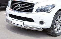 17 299 р. Защита переднего бампера (2 трубыØ76 и 42 мм, нержавейка) SLITKOFF INFINITI QX56 Z62 (2010-2013)  с доставкой в г. Вологда. Увеличить фотографию 2