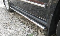 21 749 р. Защита порогов Russtal из овальной трубы с проступью Jeep Liberty KJ рестайлинг (2004-2007)  с доставкой в г. Вологда. Увеличить фотографию 2