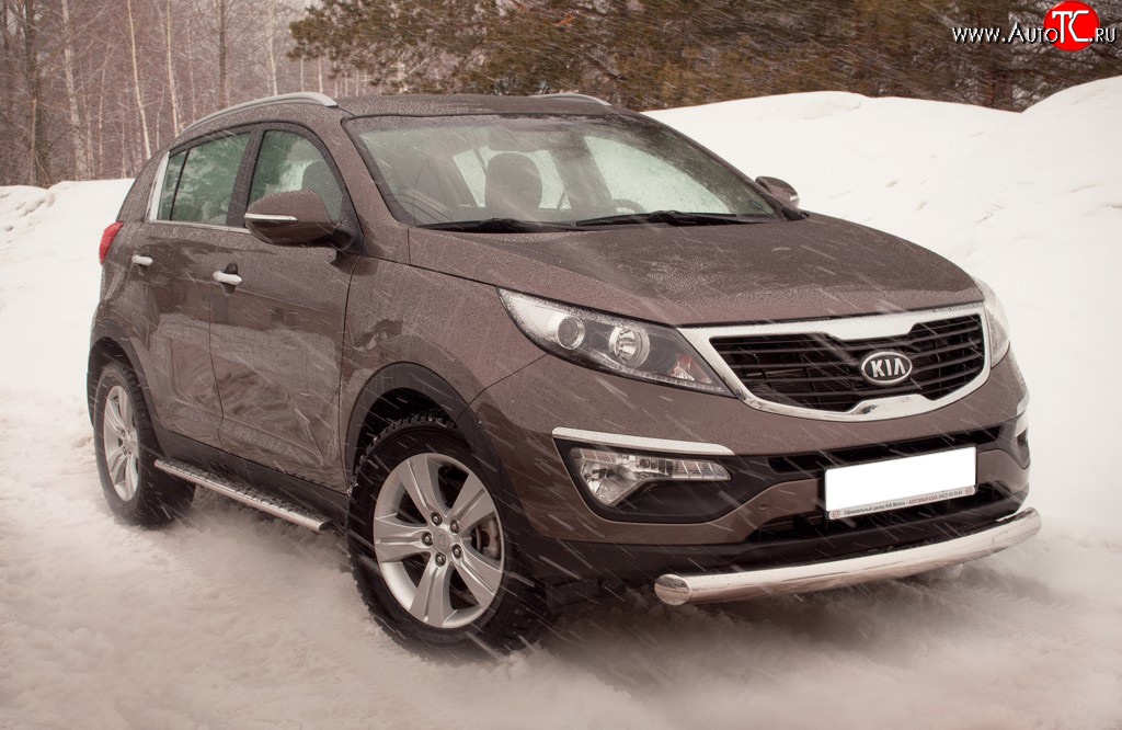 12 149 р. Одинарная защита переднего бампера Russtal KIA Sportage 3 SL дорестайлинг (2010-2014) (Защита из трубы диаметром 63 мм)  с доставкой в г. Вологда