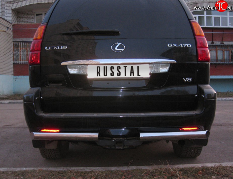 20 599 р. Защита заднего бампера (Ø70 мм, нержавейка) SLITKOFF Lexus GX470 J120 дорестайлинг (2002-2007)  с доставкой в г. Вологда