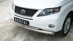 14 299 р. Защита переднего бампера (2 трубыØ76 и 42 мм, нержавейка) SLITKOFF Lexus RX350 AL10 дорестайлинг (2008-2012)  с доставкой в г. Вологда. Увеличить фотографию 2