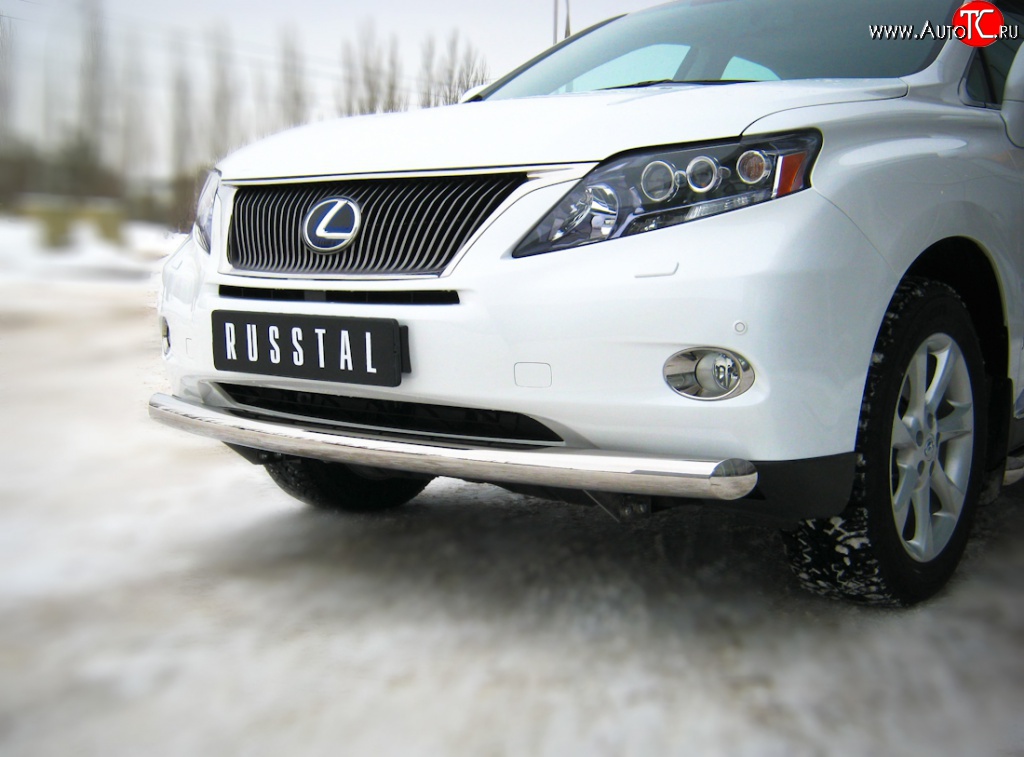 14 899 р. Одинарная защита переднего бампера SLITKOFF диаметром 76 мм Lexus RX350 AL10 дорестайлинг (2008-2012)  с доставкой в г. Вологда