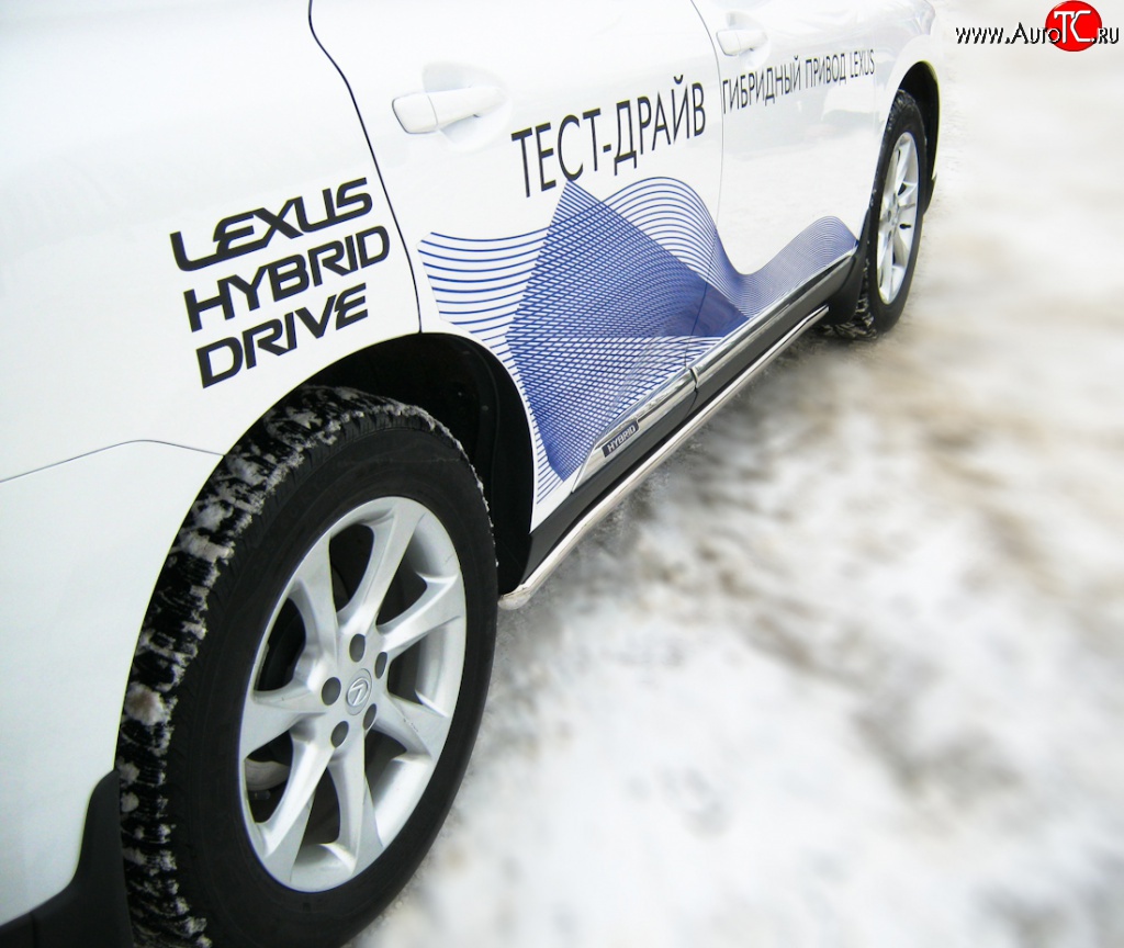 17 299 р. Защита порогов SLITKOFF из круглой трубы диаметром 42 мм Lexus RX350 AL10 дорестайлинг (2008-2012)  с доставкой в г. Вологда