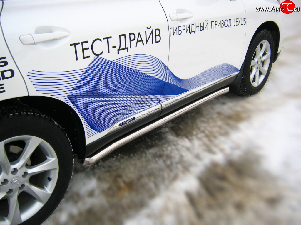 19 999 р. Защита порогов SLITKOFF из круглой трубы диаметром 63 мм Lexus RX350 AL10 дорестайлинг (2008-2012)  с доставкой в г. Вологда