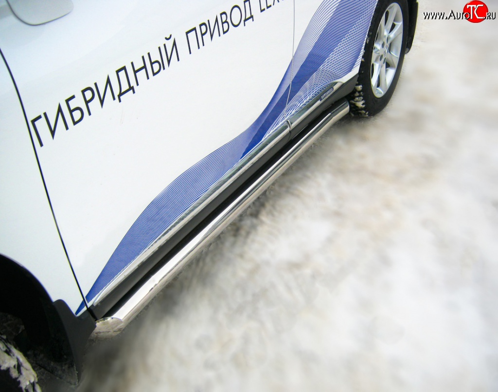 22 599 р. Защита порогов SLITKOFF из круглой трубы диаметром 76 мм Lexus RX350 AL10 дорестайлинг (2008-2012)  с доставкой в г. Вологда