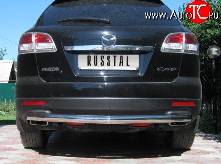 12 099 р. Защита заднего бампера (Ø76 мм, нержавейка) Russtal Mazda CX-9 TB дорестайлинг (2007-2009)  с доставкой в г. Вологда