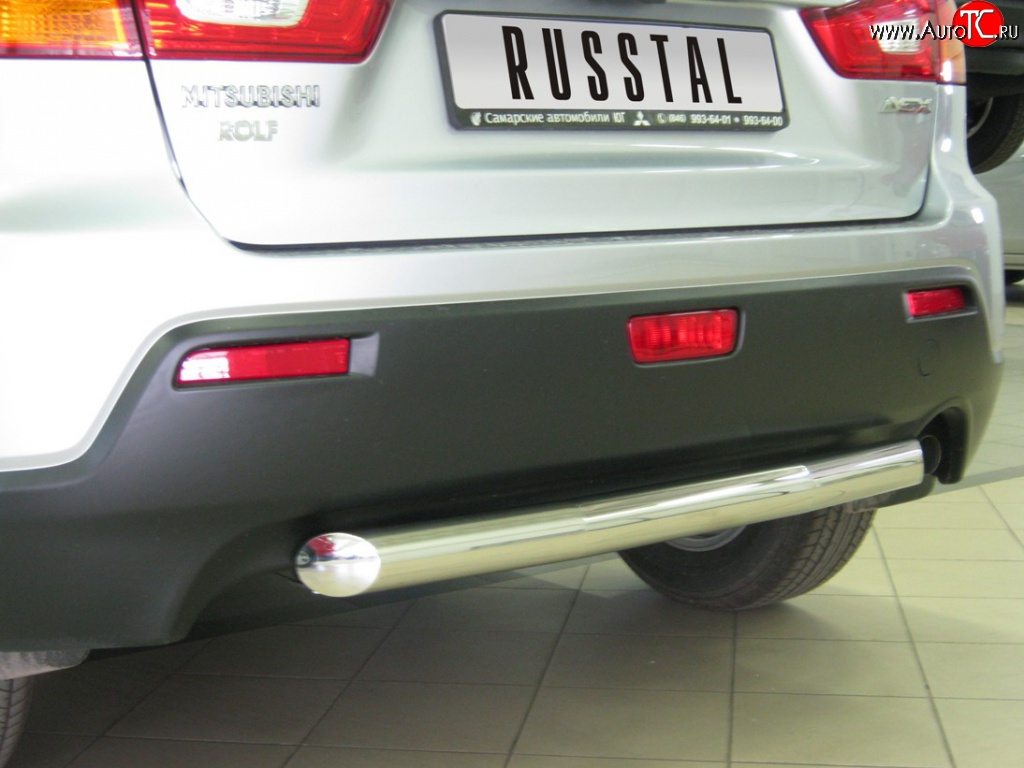 15 299 р. Защита заднего бампера (Ø63 мм, нержавейка) SLITKOFF Mitsubishi ASX дорестайлинг (2010-2012)  с доставкой в г. Вологда