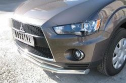 16 399 р. Одинарная защита переднего бампера SLITKOFF диаметром 76 мм Mitsubishi Outlander XL (CW)  рестайлинг (2010-2013)  с доставкой в г. Вологда. Увеличить фотографию 2