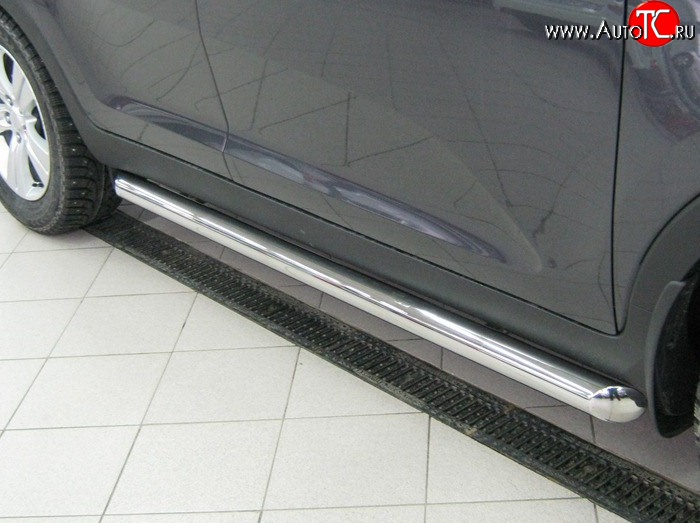 77 999 р. Защита порогов Russtal из круглой трубы диаметром 76 мм Mitsubishi Pajero Sport PB дорестайлинг (2008-2013) (Защита порогов с со скосами на торцах (вариант 1))  с доставкой в г. Вологда