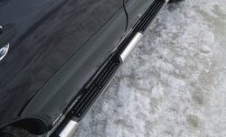 83 999 р. Защита порогов Russtal из трубы d76 мм с пластиковыми вставками для ног Mitsubishi Pajero Sport PB дорестайлинг (2008-2013) (Защита порогов с со скосами на торцах (вариант 1))  с доставкой в г. Вологда. Увеличить фотографию 2