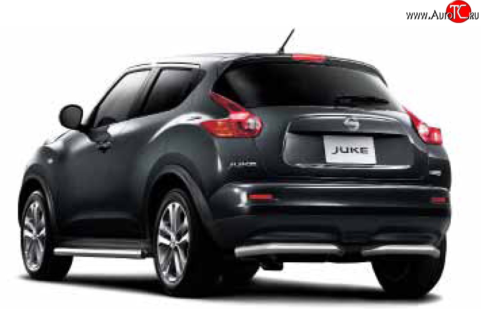 3 249 р. Длинная защита заднего бампера Petroil-Tuning 51 мм с передним приводом Nissan Juke 1 YF15 дорестайлинг (2010-2014)  с доставкой в г. Вологда