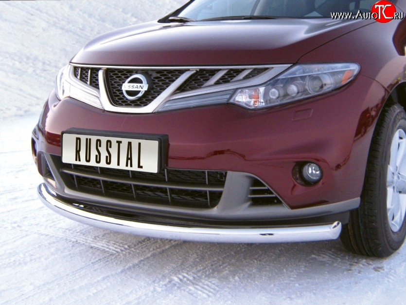 9 199 р. Одинарная защита переднего бампера Russtal диаметром 63 мм Nissan Murano 2 Z51 рестайлинг (2010-2016)  с доставкой в г. Вологда