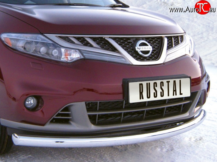 13 099 р. Одинарная защита переднего бампера Russtal (76 мм) Nissan Murano 2 Z51 рестайлинг (2010-2016)  с доставкой в г. Вологда