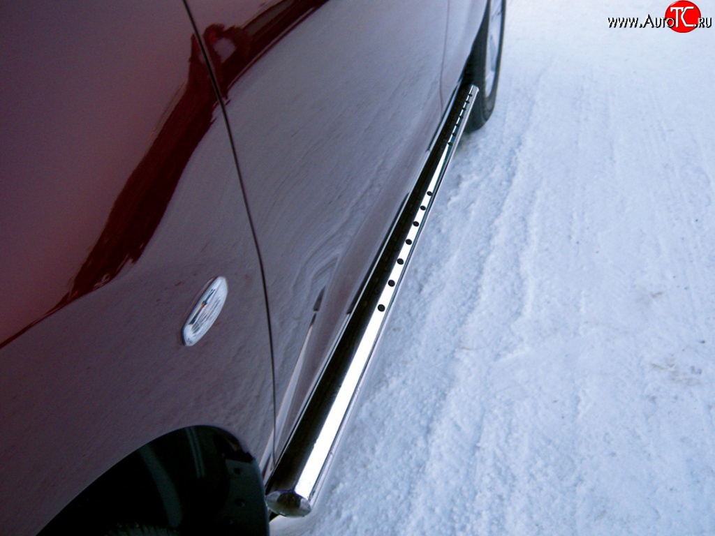 16 649 р. Защита порогов Russtal из овальной трубы с проступью Nissan Murano 2 Z51 дорестайлинг (2008-2011)  с доставкой в г. Вологда