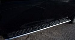 9 999 р. Защита порогов Russtal из круглой трубы диаметром 42 мм Nissan Patrol 6 Y62 дорестайлинг (2010-2014) (Защита порогов с со скосами на торцах (вариант 1))  с доставкой в г. Вологда. Увеличить фотографию 3