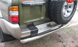 15 249 р. Защита заднего бампера (Ø76 мм, нержавейка) SLITKOFF Nissan Patrol 5 Y61 дорестайлинг (1997-2001)  с доставкой в г. Вологда. Увеличить фотографию 3