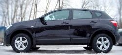 12 299 р. Защита порогов Russtal из круглой трубы диаметром 63 мм Nissan Qashqai +2 1 J10 дорестайлинг (2008-2010) (Защита порогов с со скосами на торцах (вариант 1))  с доставкой в г. Вологда. Увеличить фотографию 3