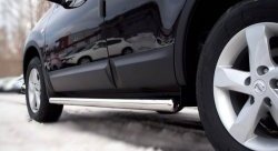 12 299 р. Защита порогов Russtal из круглой трубы диаметром 63 мм Nissan Qashqai +2 1 J10 дорестайлинг (2008-2010) (Защита порогов с со скосами на торцах (вариант 1))  с доставкой в г. Вологда. Увеличить фотографию 6