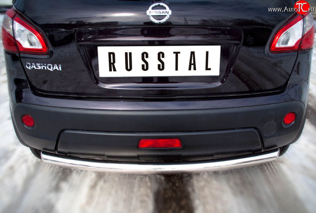 15 249 р. Защита заднего бампера (Ø63 мм, нержавейка) SLITKOFF Nissan Qashqai 1 J10 рестайлинг (2010-2013)  с доставкой в г. Вологда