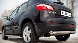 15 249 р. Защита заднего бампера (Ø63 мм, нержавейка) SLITKOFF Nissan Qashqai 1 J10 рестайлинг (2010-2013)  с доставкой в г. Вологда. Увеличить фотографию 2