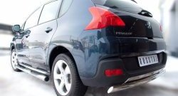 14 449 р. Защита порогов Russtal из трубы d76 мм с пластиковыми вставками для ног Peugeot 3008 рестайлинг (2013-2017) (Защита порогов с со скосами на торцах (вариант 1))  с доставкой в г. Вологда. Увеличить фотографию 4
