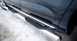 14 449 р. Защита порогов Russtal из трубы d76 мм с пластиковыми вставками для ног Peugeot 3008 рестайлинг (2013-2017) (Защита порогов с со скосами на торцах (вариант 1))  с доставкой в г. Вологда. Увеличить фотографию 6