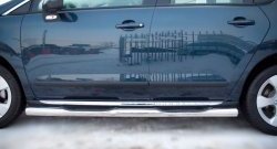 14 449 р. Защита порогов Russtal из трубы d76 мм с пластиковыми вставками для ног Peugeot 3008 рестайлинг (2013-2017) (Защита порогов с со скосами на торцах (вариант 1))  с доставкой в г. Вологда. Увеличить фотографию 7