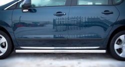 12 299 р. Защита порогов Russtal из круглой трубы диаметром 63 мм Peugeot 3008 рестайлинг (2013-2017) (Защита порогов с со скосами на торцах (вариант 1))  с доставкой в г. Вологда. Увеличить фотографию 4