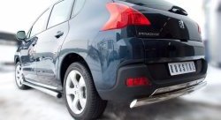 12 299 р. Защита порогов Russtal из круглой трубы диаметром 63 мм Peugeot 3008 рестайлинг (2013-2017) (Защита порогов с со скосами на торцах (вариант 1))  с доставкой в г. Вологда. Увеличить фотографию 5