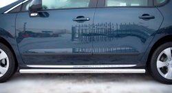 12 299 р. Защита порогов Russtal из круглой трубы диаметром 63 мм Peugeot 3008 рестайлинг (2013-2017) (Защита порогов с со скосами на торцах (вариант 1))  с доставкой в г. Вологда. Увеличить фотографию 8