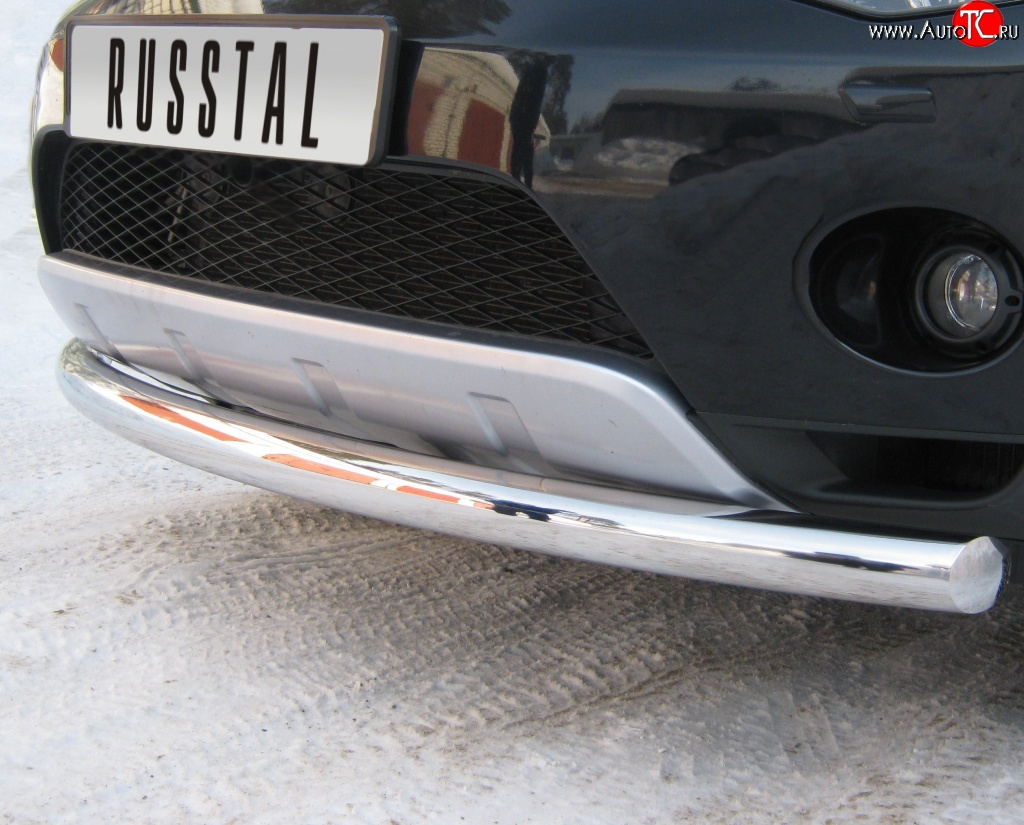 15 499 р. Одинарная защита переднего бампера SLITKOFF диаметром 76 мм Peugeot 4007 (2007-2012)  с доставкой в г. Вологда